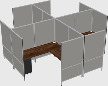 Modern modular quad l-shaped panel system