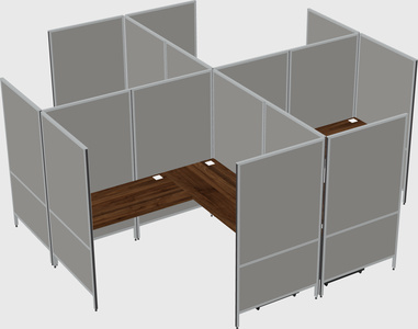 Modern modular quad l-shaped panel system