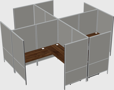 Modern modular quad l-shaped panel system