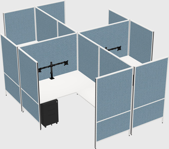 Modern modular quad l-shaped panel system