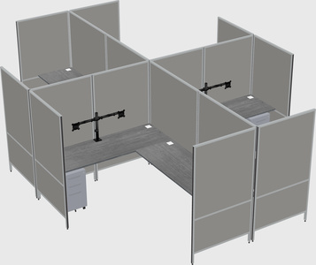 Modern modular quad l-shaped panel system