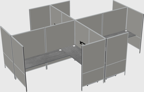 Modern modular quad l-shaped panel system