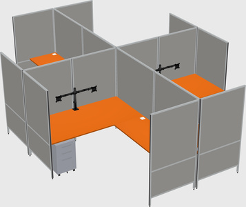 Modern modular quad l-shaped panel system