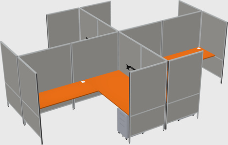 Modern modular quad l-shaped panel system