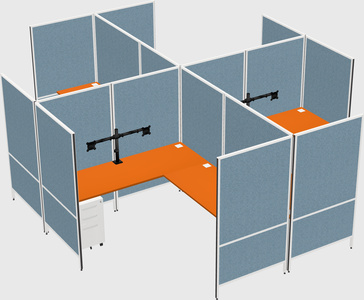 Modern modular quad l-shaped panel system
