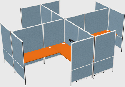 Modern modular quad l-shaped panel system