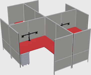 Modern modular quad l-shaped panel system