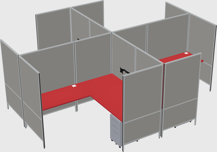 Modern modular quad l-shaped panel system