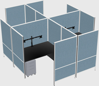 Modern modular quad l-shaped panel system