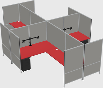 Modern modular quad l-shaped panel system