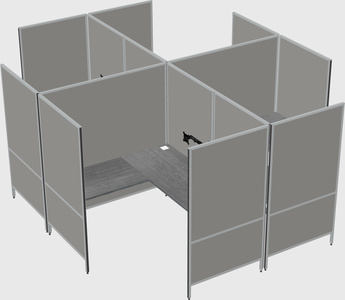 Modern modular quad l-shaped panel system