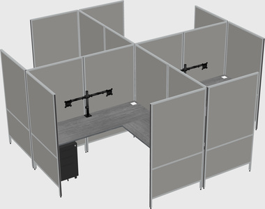 Modern modular quad l-shaped panel system