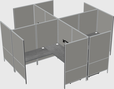 Modern modular quad l-shaped panel system