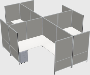 Modern modular quad l-shaped panel system