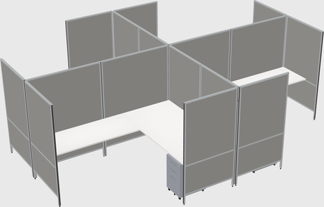 Modern modular quad l-shaped panel system