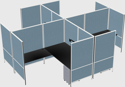 Modern modular quad l-shaped panel system