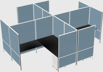 Modern modular quad l-shaped panel system