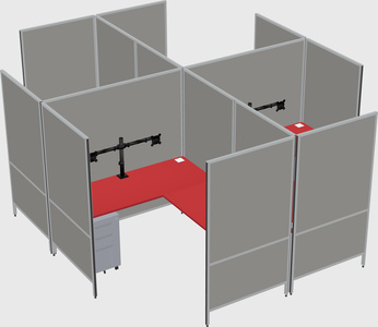 Modern modular quad l-shaped panel system