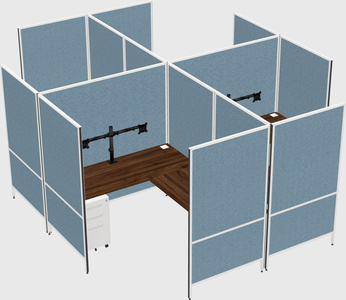 Modern modular quad l-shaped panel system