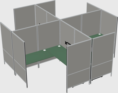 Modern modular quad l-shaped panel system