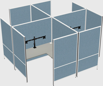 Modern modular quad l-shaped panel system