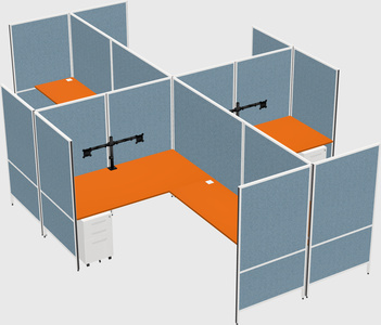 Modern modular quad l-shaped panel system