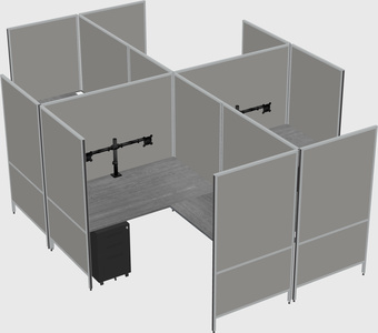 Modern modular quad l-shaped panel system