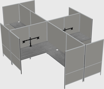 Modern modular quad l-shaped panel system