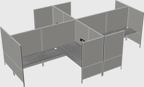 Modern modular quad l-shaped panel system