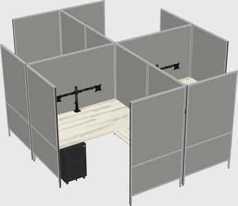 Modern modular quad l-shaped panel system