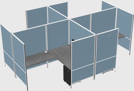 Modern modular quad l-shaped panel system