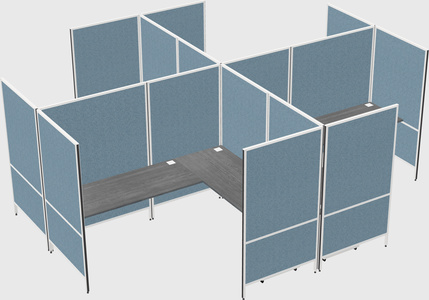 Modern modular quad l-shaped panel system