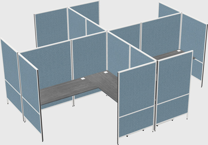 Modern modular quad l-shaped panel system