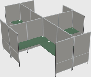 Modern modular quad l-shaped panel system