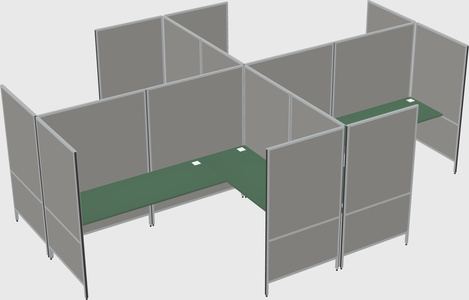 Modern modular quad l-shaped panel system