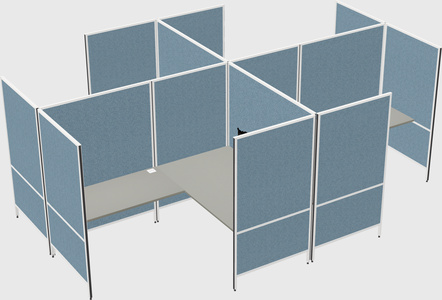 Modern modular quad l-shaped panel system