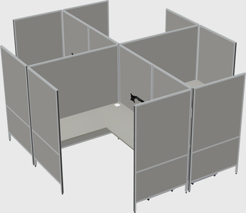 Modern modular quad l-shaped panel system