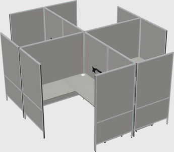 Modern modular quad l-shaped panel system