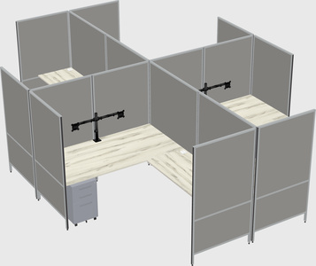 Modern modular quad l-shaped panel system