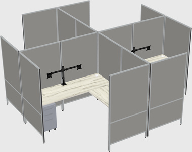 Modern modular quad l-shaped panel system
