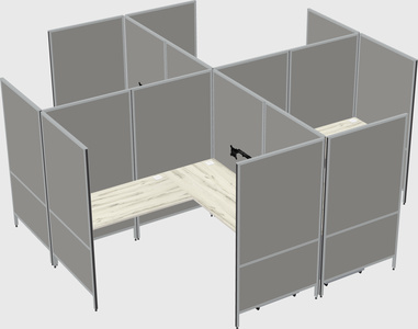 Modern modular quad l-shaped panel system