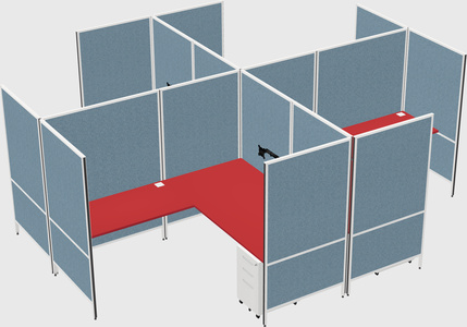 Modern modular quad l-shaped panel system