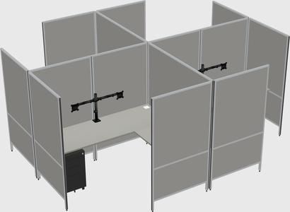 Modern modular quad l-shaped panel system