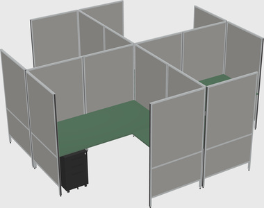 Modern modular quad l-shaped panel system