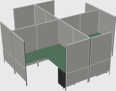 Modern modular quad l-shaped panel system