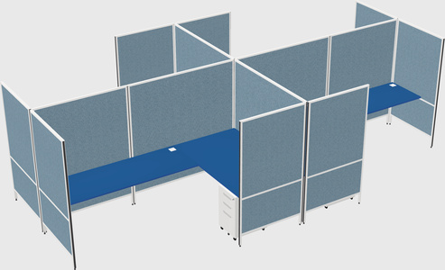 Modern modular quad l-shaped panel system
