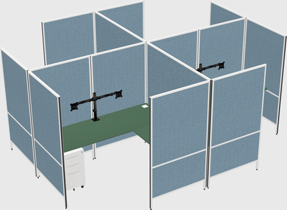 Modern modular quad l-shaped panel system