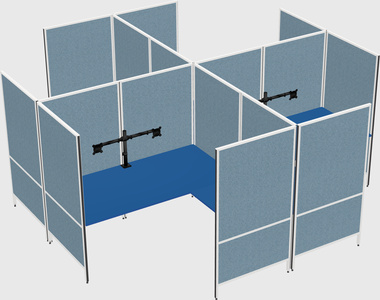 Modern modular quad l-shaped panel system