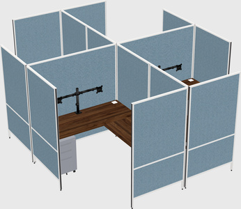 Modern modular quad l-shaped panel system