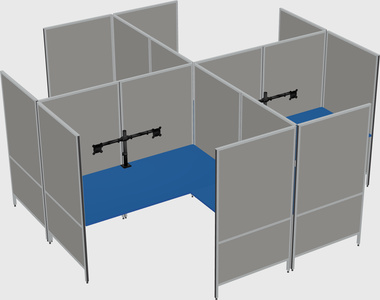 Modern modular quad l-shaped panel system